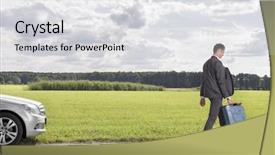  Presentation with gas - Theme with failure mode - full length of young businessman background and a light gray colored foreground