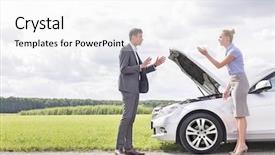  Presentation with car business - Beautiful theme featuring failure mode - full length side view backdrop and a white colored foreground