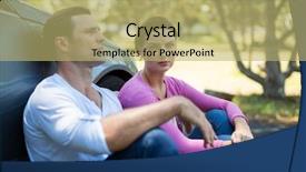  Presentation with tired - PPT layouts with failure mode - tired couple sitting by breakdown background and a yellow colored foreground