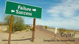  Presentation with failure - Cool new presentation theme with failure or success road-sign backdrop and a coral colored foreground