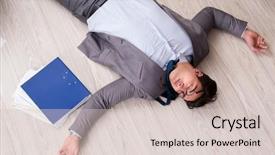  Presentation with faint - Colorful slides enhanced with faint - businessman dead on the office backdrop and a lemonade colored foreground