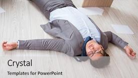  Presentation with faint - Slides enhanced with faint - businessman dead on the office background and a light gray colored foreground