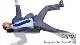  Presentation with faint - Slide set enhanced with faint - businessman on the floor isolated background and a white colored foreground