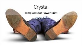  Presentation with faint - Slide set with faint - exhausted or dead man lying background and a white colored foreground