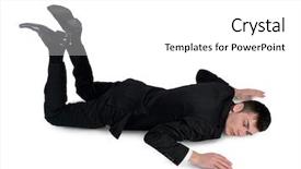  Presentation with sleep - Beautiful presentation design featuring faint - isolated business man sleep position backdrop and a white colored foreground