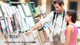  Presentation with old couple - Beautiful presentation theme featuring fair - tourist couple in havana cuba backdrop and a soft green colored foreground