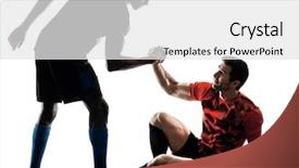  Presentation with two men on a judo - Presentation theme consisting of fair - two soccer players men background and a white colored foreground