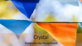  Presentation with birthday celebration - PPT layouts having fair decoration hanging flags bunting background and a gold colored foreground