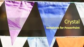  Presentation with fabrics - Audience pleasing slides consisting of fair decoration hanging flags bunting backdrop and a tawny brown colored foreground