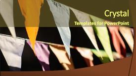  Presentation with birthday celebration - Theme enhanced with fair decoration hanging flags bunting background and a tawny brown colored foreground