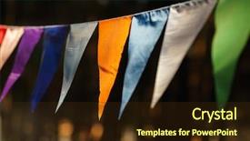  Presentation with communist party of vietnam flag - Slide deck with fair decoration hanging flags bunting background and a wine colored foreground