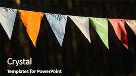  Presentation with birthday celebration - PPT layouts featuring fair decoration hanging flags bunting background and a black colored foreground