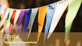  Presentation with communist party of vietnam flag - Cool new PPT layouts with fair decoration hanging flags bunting backdrop and a tawny brown colored foreground