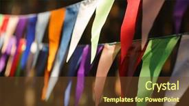 Presentation with fabrics - Cool new theme with fair decoration hanging flags bunting backdrop and a tawny brown colored foreground