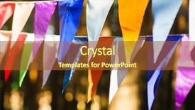  Presentation with birthday celebration - Cool new presentation theme with fair decoration hanging flags bunting backdrop and a tawny brown colored foreground