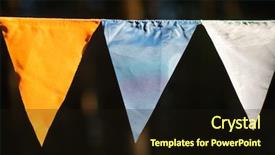  Presentation with fabrics - Theme with fair decoration hanging flags bunting background and a wine colored foreground