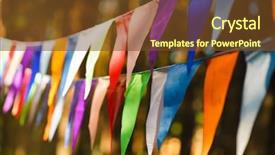  Presentation with fabrics - Audience pleasing PPT layouts consisting of fair decoration hanging flags bunting backdrop and a tawny brown colored foreground