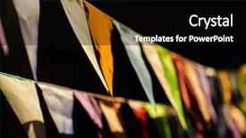  Presentation with birthday celebration - Slide deck having fair decoration hanging flags bunting background and a black colored foreground