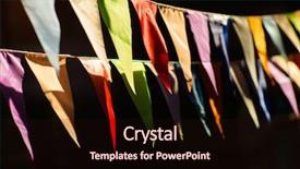  Presentation with birthday party - Presentation having fair decoration hanging flags bunting background and a wine colored foreground