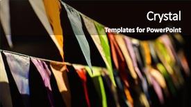  Presentation with birthday party - Presentation theme consisting of fair decoration hanging flags bunting background and a black colored foreground