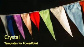  Presentation with birthday celebration - PPT layouts consisting of fair decoration hanging flags bunting background and a wine colored foreground