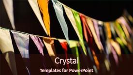  Presentation with birthday celebration - PPT layouts enhanced with fair decoration hanging flags bunting background and a wine colored foreground