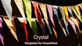  Presentation with birthday party - Audience pleasing slides consisting of fair decoration hanging flags bunting backdrop and a wine colored foreground