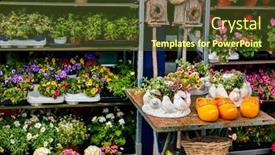  Presentation with fair - Audience pleasing PPT theme consisting of fair-flowers-and-traditional-handmade backdrop and a tawny brown colored foreground