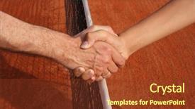  Presentation with end - Beautiful presentation featuring fair play - handshake at the end backdrop and a tawny brown colored foreground
