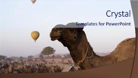  Presentation with hot air balloons - Amazing PPT layouts having village in winter snow gully backdrop and a teal colored foreground.