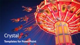  Presentation with fair - PPT layouts consisting of fair ride during dusk background and a navy blue colored foreground