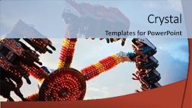  Presentation with fair - Presentation theme having fair ride during dusk background and a light blue colored foreground