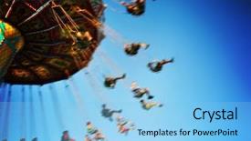  Presentation with fair - Beautiful PPT theme featuring fair ride during dusk backdrop and a light blue colored foreground