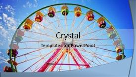  Presentation with fair - Amazing slides having fair ride during dusk backdrop and a light blue colored foreground