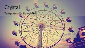  Presentation with vintage retro - Cool new presentation with fair ride during dusk backdrop and a mint green colored foreground