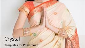  Presentation with indian traditional - Slides enhanced with fair skin indian woman background and a lemonade colored foreground