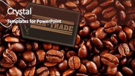  Presentation with fair trade - Slides having fair trade graphic against close background and a tawny brown colored foreground