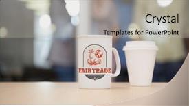  Presentation with fair trade - Slide set featuring fair trade graphic against close background and a light gray colored foreground