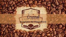  Presentation with fair trade - Slide set featuring fair-trade-graphic-against-coffee background and a gold colored foreground