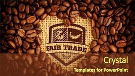  Presentation with fair trade - Audience pleasing slide set consisting of fair trade graphic against heart indent in coffee beans backdrop and a tawny brown colored foreground