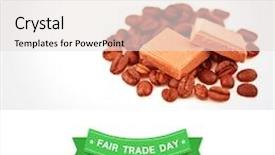  Presentation with fair trade - PPT theme featuring fair trade graphic against two background and a sky blue colored foreground