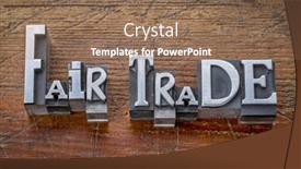  Presentation with fair trade - PPT theme enhanced with fair-trade-words-in-vintage background and a coral colored foreground