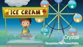  Presentation with ferris wheel - Slides enhanced with fairness cream - illustration of a boy background and a teal colored foreground