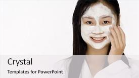  Presentation with asian - Presentation theme consisting of fairness cream - young asian woman background and a white colored foreground