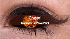  Presentation with magic ball - Presentation theme featuring fairtale - illustration of magic eye background and a tawny brown colored foreground