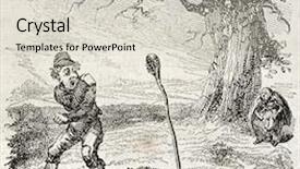  Presentation with beggar - Audience pleasing presentation theme consisting of fairtale - old illustration depicting the magic backdrop and a  colored foreground