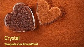  Presentation with color powder - PPT theme consisting of fairtrade - cocoa powder and grated dark background and a  colored foreground