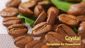  Presentation with fairtrade - Presentation with fairtrade - detail of freshly roasted coffee background and a  colored foreground