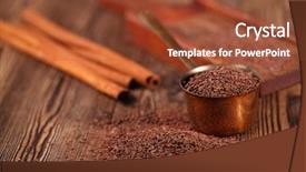  Presentation with fairtrade - Audience pleasing slide set consisting of fairtrade - grated dark chocolate in copper backdrop and a  colored foreground