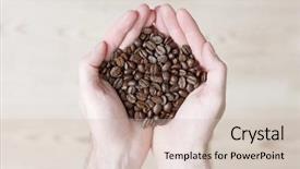  Presentation with coffee beans - Amazing presentation theme having fairtrade - hand holding coffee beans backdrop and a  colored foreground